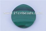 CGC44 24mm faceted coin natural malachite gemstone cabochons