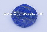 CGC51 6*28mm faceted coin natural lapis lazuli gemstone cabochons