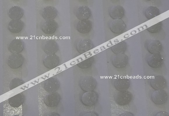 CGC83 8mm flat round druzy quartz cabochons wholesale