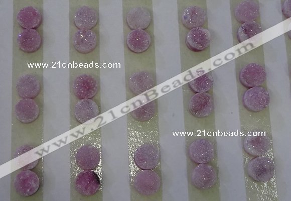 CGC85 8mm flat round druzy quartz cabochons wholesale