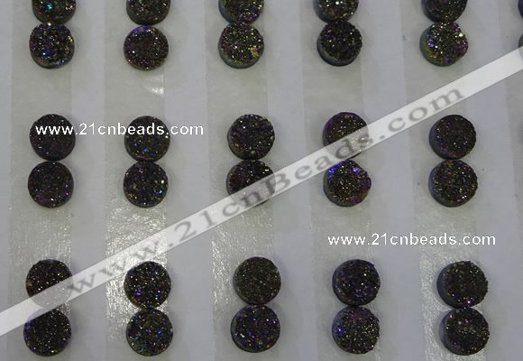 CGC86 8mm flat round druzy quartz cabochons wholesale