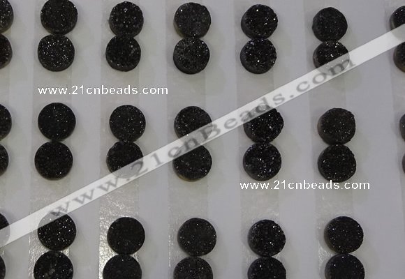 CGC90 10mm flat round druzy quartz cabochons wholesale