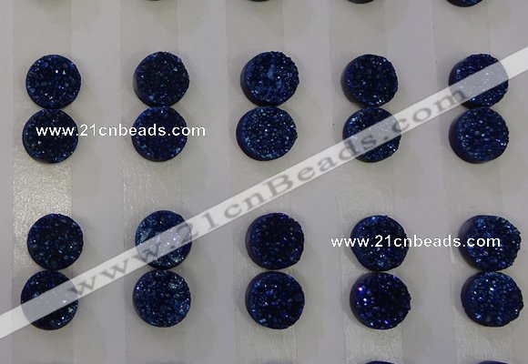 CGC91 10mm flat round druzy quartz cabochons wholesale