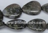 CGE08 15.5 inches 20*25mm flat teardrop glaucophane gemstone beads