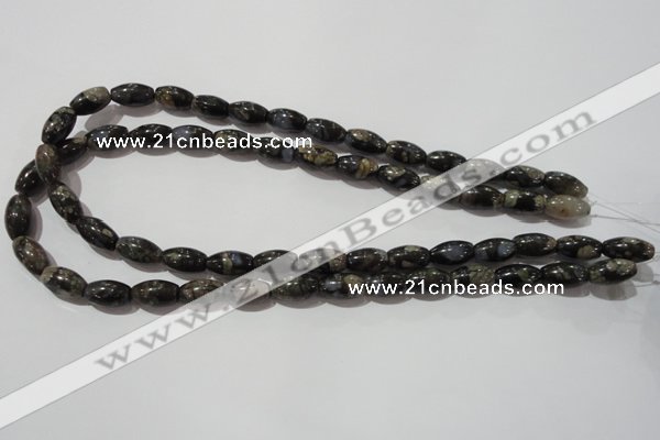 CGE115 15.5 inches 8*14mm rice glaucophane gemstone beads