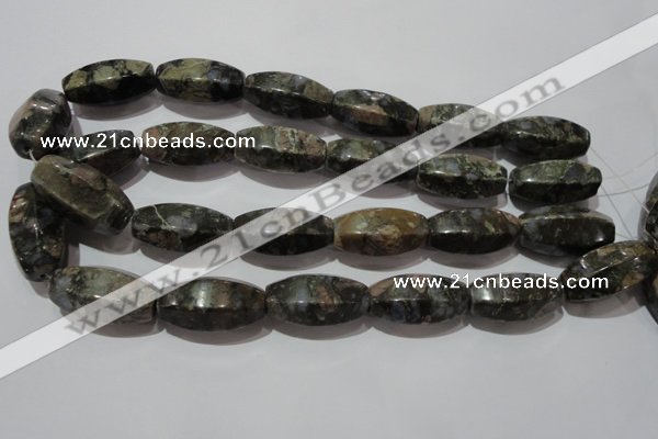 CGE118 15.5 inches 16*30mm rice glaucophane gemstone beads