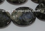 CGE136 15.5 inches 22*30mm oval glaucophane gemstone beads