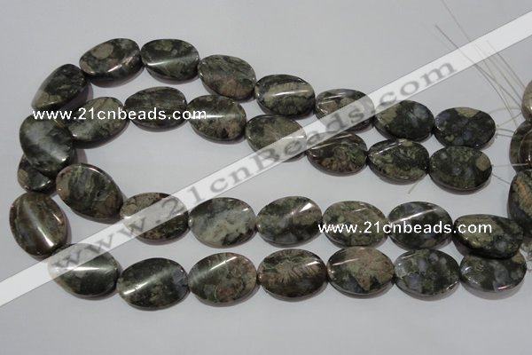 CGE144 15.5 inches 18*25mm twisted oval glaucophane gemstone beads