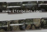 CGE170 15.5 inches 13*18mm flat tube glaucophane gemstone beads