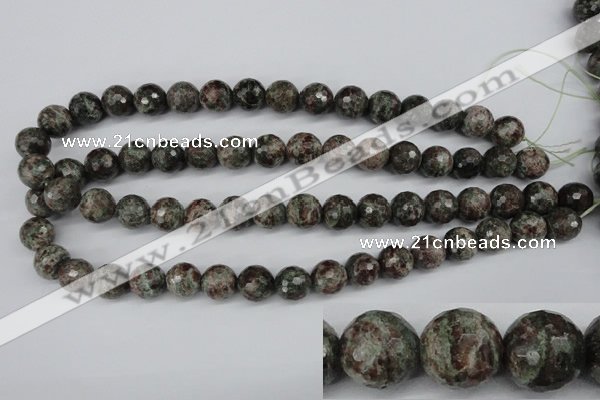 CGG05 15.5 inches 14mm faceted round ghost gemstone beads wholesale