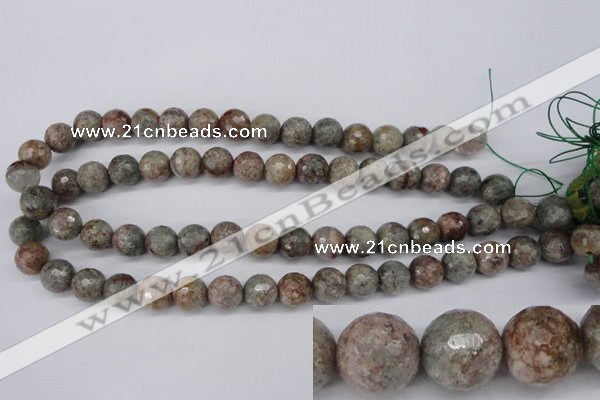 CGG15 15.5 inches 12mm faceted round ghost gemstone beads wholesale