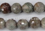 CGG16 15.5 inches 14mm faceted round ghost gemstone beads wholesale