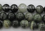 CGH04 15.5 inches 10mm round green hair stone beads wholesale