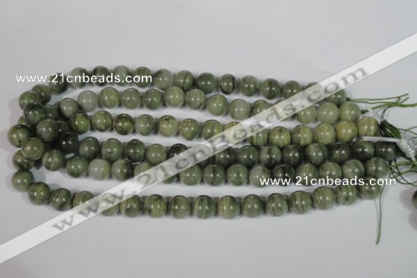 CGH05 15.5 inches 12mm round green hair stone beads wholesale