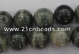 CGH06 15.5 inches 14mm round green hair stone beads wholesale