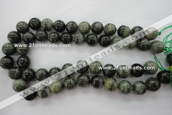 CGH07 15.5 inches 16mm round green hair stone beads wholesale