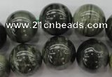 CGH08 15.5 inches 18mm round green hair stone beads wholesale