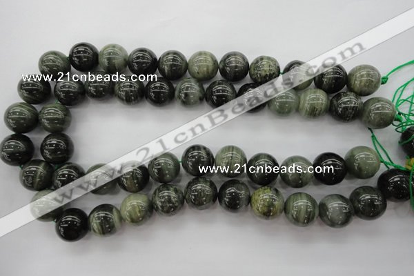 CGH08 15.5 inches 18mm round green hair stone beads wholesale