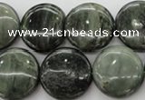 CGH20 15.5 inches 16mm flat round green hair stone beads wholesale