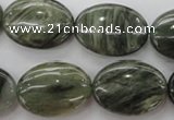 CGH47 15.5 inches 18*25mm oval green hair stone beads wholesale