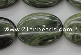 CGH48 15.5 inches 22*30mm oval green hair stone beads wholesale