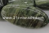 CGH51 15.5 inches 25*50mm oval green hair stone beads wholesale