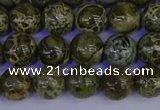 CGJ352 15.5 inches 8mm round green bee jasper beads wholesale