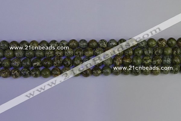 CGJ352 15.5 inches 8mm round green bee jasper beads wholesale