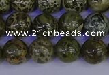 CGJ353 15.5 inches 10mm round green bee jasper beads wholesale