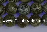CGJ354 15.5 inches 12mm round green bee jasper beads wholesale