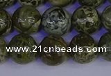 CGJ354 15.5 inches 12mm round green bee jasper beads wholesale