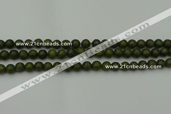 CGJ452 15.5 inches 8mm round green jasper beads wholesale