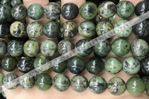 CGJ504 15.5 inches 12mm round green jade beads wholesale