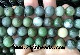 CGJ525 15 inches 12mm round Xinjiang green jade beads wholesale