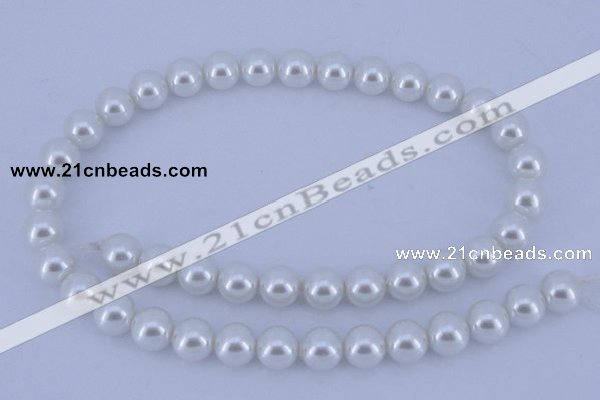 CGL01 10PCS 16 inches 4mm round dyed glass pearl beads wholesale