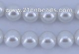 CGL02 10PCS 16 inches 6mm round dyed glass pearl beads wholesale