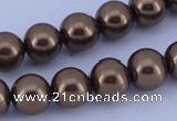 CGL103 10PCS 16 inches 6mm round dyed glass pearl beads wholesale