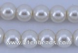 CGL11 10PCS 16 inches 4mm round dyed glass pearl beads wholesale