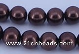 CGL114 10PCS 16 inches 8mm round dyed glass pearl beads wholesale