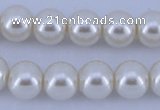 CGL12 10PCS 16 inches 6mm round dyed glass pearl beads wholesale