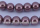 CGL122 10PCS 16 inches 4mm round dyed glass pearl beads wholesale