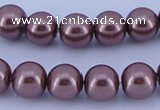 CGL123 10PCS 16 inches 6mm round dyed glass pearl beads wholesale