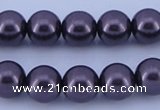 CGL132 10PCS 16 inches 4mm round dyed glass pearl beads wholesale