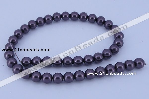 CGL132 10PCS 16 inches 4mm round dyed glass pearl beads wholesale