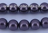 CGL137 5PCS 16 inches 14mm round dyed glass pearl beads wholesale