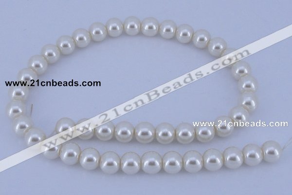 CGL14 10PCS 16 inches 8mm round dyed glass pearl beads wholesale