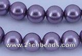 CGL142 10PCS 16 inches 4mm round dyed glass pearl beads wholesale