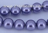 CGL152 10PCS 16 inches 4mm round dyed glass pearl beads wholesale