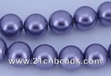 CGL154 10PCS 16 inches 8mm round dyed glass pearl beads wholesale