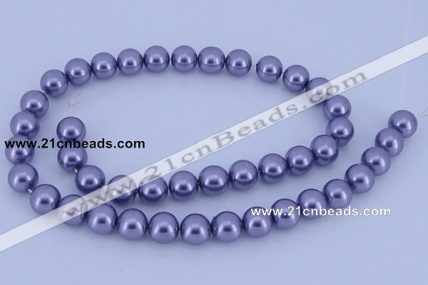 CGL154 10PCS 16 inches 8mm round dyed glass pearl beads wholesale